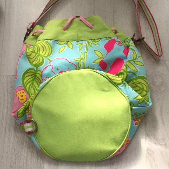 LillyPulitzer large canvas drawstring shoulder bag - Picture 2 of 2